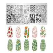 Okeāna dzīvnieki nagu apzīmogošanas šķīvji Helovīna antilopes nagu trafareti vasaras augļi arbūzu lapu tauriņu apzīmogošanas veidnes