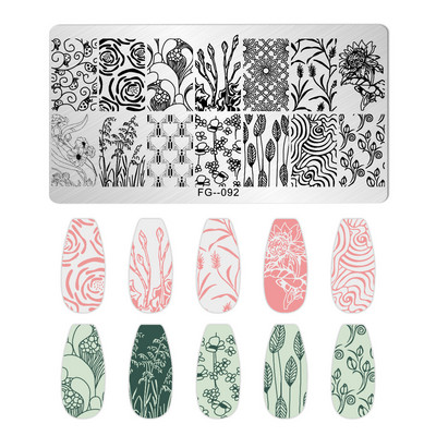 Okeāna dzīvnieki nagu apzīmogošanas šķīvji Helovīna antilopes nagu trafareti vasaras augļi arbūzu lapu tauriņu apzīmogošanas veidnes