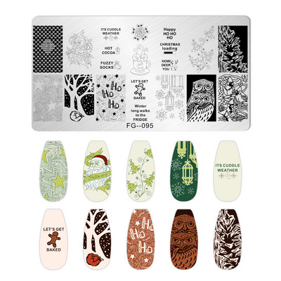 Okeāna dzīvnieki nagu apzīmogošanas šķīvji Helovīna antilopes nagu trafareti vasaras augļi arbūzu lapu tauriņu apzīmogošanas veidnes