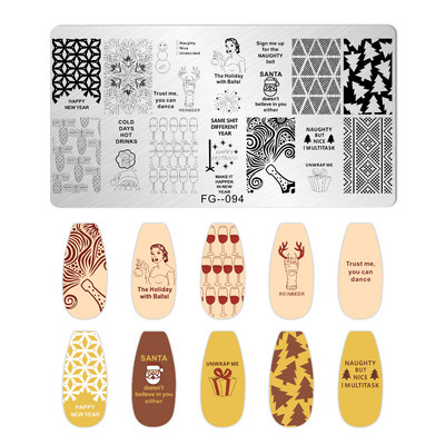 Okeāna dzīvnieki nagu apzīmogošanas šķīvji Helovīna antilopes nagu trafareti vasaras augļi arbūzu lapu tauriņu apzīmogošanas veidnes