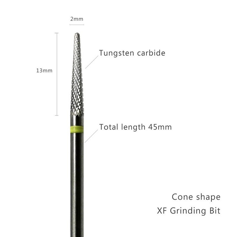 HYTOOS XF konusa karbīda nagu urbji Slīpēšanas naglu uzgaļi Rotējošie manikīra griezēji Nagi Aksesuāri kutikulas instrumenti