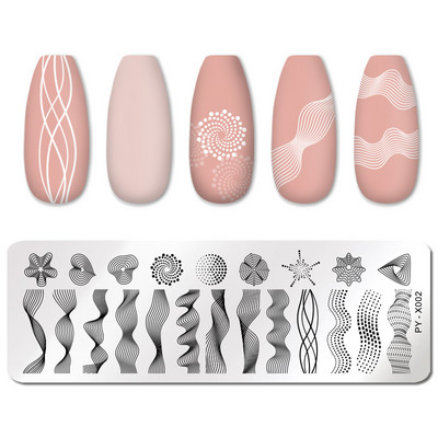 PREDSTAVITE SE Kvadratne pločice za utiskivanje noktiju Cvjetni dizajn šablona za pečate za nokte DIY za šablone za nokte od nehrđajućeg čelika