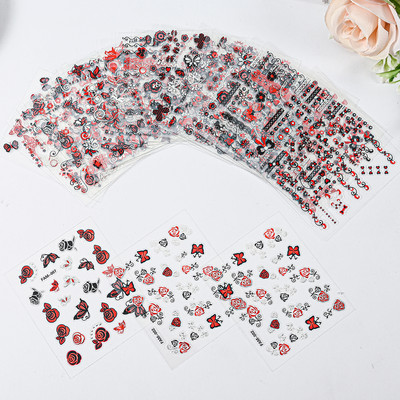30gb 3D multfilmu zaķu nagu uzlīmju komplekts bērniem Jauki truša nagu uzlīmes ar mirdzošiem fliteriem uzlīmējamām Kawaii zaķu uzlīmēm