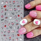 Uzlīmes nagiem Valentīna diena Saldā mīlestība Dizaina uzlīmes Septiņzvaigžņotās Mārītes Panda Slīdnes nagu mākslas piederumi un dekorācijas