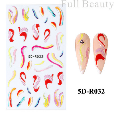 Uzlīmes nagiem Valentīna diena Saldā mīlestība Dizaina uzlīmes Septiņzvaigžņotās Mārītes Panda Slīdnes nagu mākslas piederumi un dekorācijas