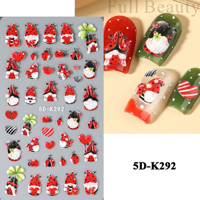 Uzlīmes nagiem Valentīna diena Saldā mīlestība Dizaina uzlīmes Septiņzvaigžņotās Mārītes Panda Slīdnes nagu mākslas piederumi un dekorācijas