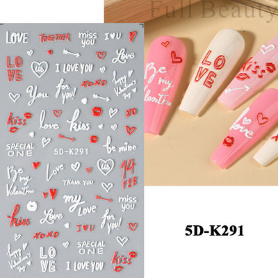 Uzlīmes nagiem Valentīna diena Saldā mīlestība Dizaina uzlīmes Septiņzvaigžņotās Mārītes Panda Slīdnes nagu mākslas piederumi un dekorācijas