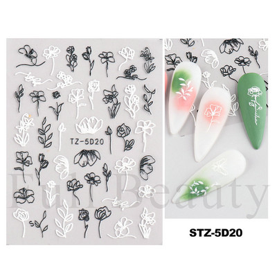 Uzlīmes nagiem Valentīna diena Saldā mīlestība Dizaina uzlīmes Septiņzvaigžņotās Mārītes Panda Slīdnes nagu mākslas piederumi un dekorācijas