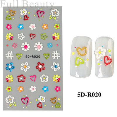 Uzlīmes nagiem Valentīna diena Saldā mīlestība Dizaina uzlīmes Septiņzvaigžņotās Mārītes Panda Slīdnes nagu mākslas piederumi un dekorācijas