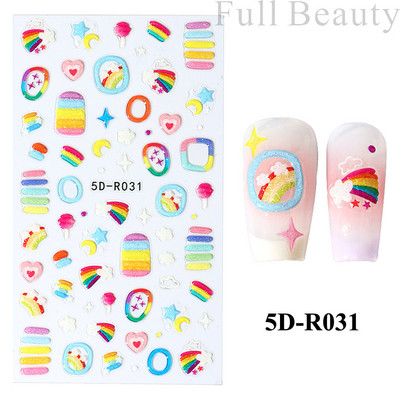 Uzlīmes nagiem Valentīna diena Saldā mīlestība Dizaina uzlīmes Septiņzvaigžņotās Mārītes Panda Slīdnes nagu mākslas piederumi un dekorācijas