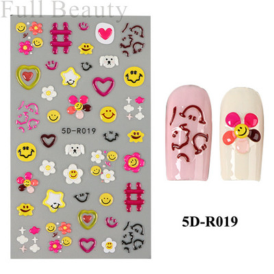 Uzlīmes nagiem Valentīna diena Saldā mīlestība Dizaina uzlīmes Septiņzvaigžņotās Mārītes Panda Slīdnes nagu mākslas piederumi un dekorācijas