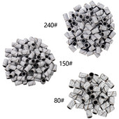 100 gab. nagu slīpēšanas lentes ar urbjmašīnas uzgali 80/150/240 graudu zebra slīpēšanas lentes Vīles akrila nagu želejas noņemšanai