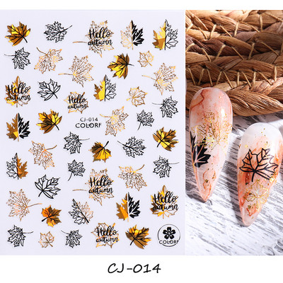 Abstraktas ģeometrijas uzlīmes nagiem 3D lāzera zelts melns lapas sirds līnijas slīdņi Dekors hologrāfiskā uzlīme CHSTZ-SJ01-09