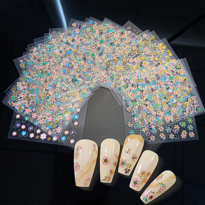 Mix 30 listova 3D Moon Star Nail Art naljepnica Zlatna geometrija/dragulji Bronzaning Nail Samoljepljive naljepnice Klizači DIY pribor za nokte