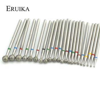 ERUIKA 11 Size Ball Diamond Drill Nail Rotate Milling Cutter Clean Electric Bits for Manicure Burr Nail Art