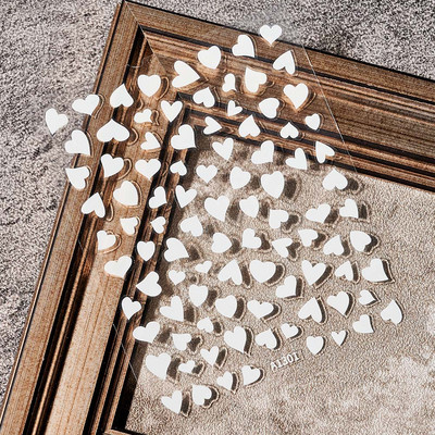 1 buc Kawaii Love Heart Nail Art Autocolante 3D Colorat Hollow Love Design Nail Slider Decals Autocolante de dimensiuni mixte pentru decorațiuni pentru unghii