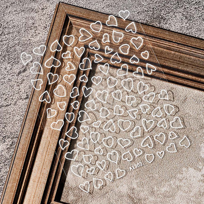 1 buc Kawaii Love Heart Nail Art Autocolante 3D Colorat Hollow Love Design Nail Slider Decals Autocolante de dimensiuni mixte pentru decorațiuni pentru unghii