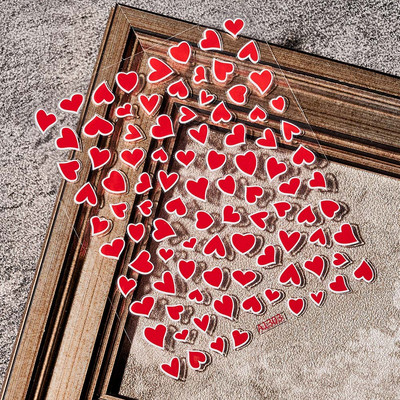 1 buc Kawaii Love Heart Nail Art Autocolante 3D Colorat Hollow Love Design Nail Slider Decals Autocolante de dimensiuni mixte pentru decorațiuni pentru unghii