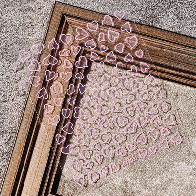 1 buc Kawaii Love Heart Nail Art Autocolante 3D Colorat Hollow Love Design Nail Slider Decals Autocolante de dimensiuni mixte pentru decorațiuni pentru unghii