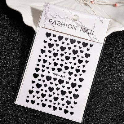 1 buc Kawaii Love Heart Nail Art Autocolante 3D Colorat Hollow Love Design Nail Slider Decals Autocolante de dimensiuni mixte pentru decorațiuni pentru unghii