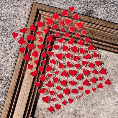 1 buc Kawaii Love Heart Nail Art Autocolante 3D Colorat Hollow Love Design Nail Slider Decals Autocolante de dimensiuni mixte pentru decorațiuni pentru unghii