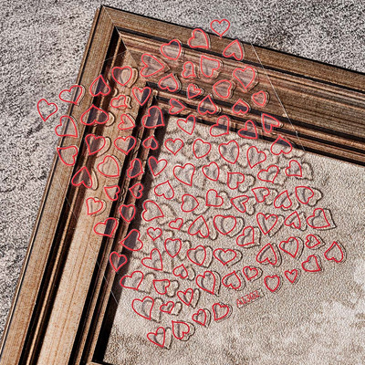 1 buc Kawaii Love Heart Nail Art Autocolante 3D Colorat Hollow Love Design Nail Slider Decals Autocolante de dimensiuni mixte pentru decorațiuni pentru unghii