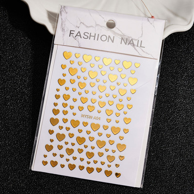 1 buc Kawaii Love Heart Nail Art Autocolante 3D Colorat Hollow Love Design Nail Slider Decals Autocolante de dimensiuni mixte pentru decorațiuni pentru unghii