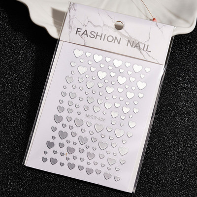 1 buc Kawaii Love Heart Nail Art Autocolante 3D Colorat Hollow Love Design Nail Slider Decals Autocolante de dimensiuni mixte pentru decorațiuni pentru unghii