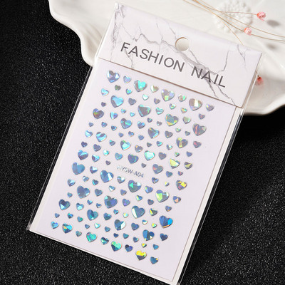 1 buc Kawaii Love Heart Nail Art Autocolante 3D Colorat Hollow Love Design Nail Slider Decals Autocolante de dimensiuni mixte pentru decorațiuni pentru unghii
