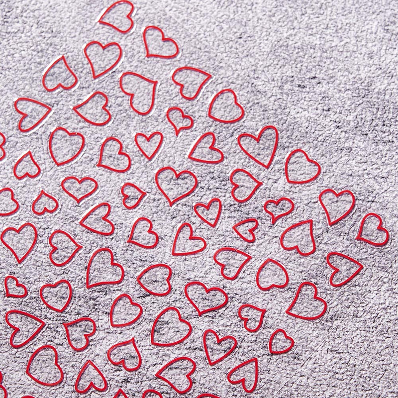 1 buc Kawaii Love Heart Nail Art Autocolante 3D Colorat Hollow Love Design Nail Slider Decals Autocolante de dimensiuni mixte pentru decorațiuni pentru unghii
