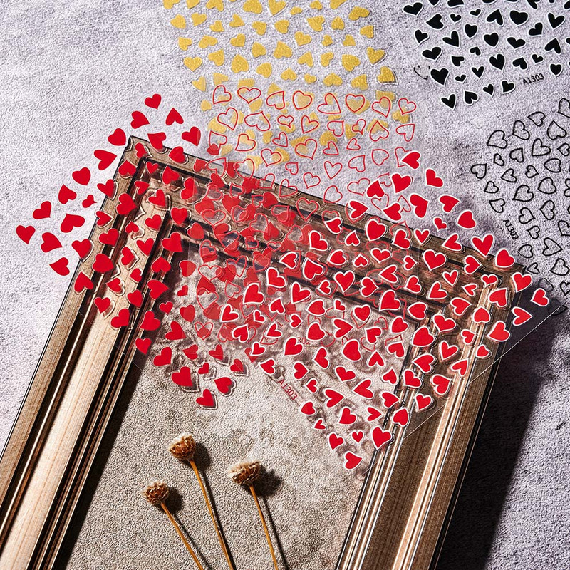 1 buc Kawaii Love Heart Nail Art Autocolante 3D Colorat Hollow Love Design Nail Slider Decals Autocolante de dimensiuni mixte pentru decorațiuni pentru unghii