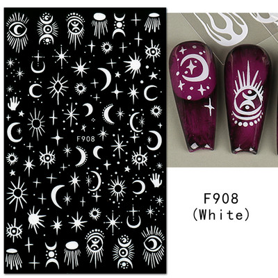 White Butterfly 3D Nagu uzlīmes Krāsaini Ziedi Strauji Nagu mākslas uzlīmes Jauna stila lāzera bronzas uzlīmes Nagu mākslas piederumi