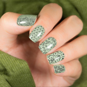 SHOPANTS Nail art Stamping Plate Maple Leaves Φθινοπωρινό θέμα από ανοξείδωτο ατσάλι Σχέδιο φθινοπώρου Overprint Πρότυπο για σφραγίδα νυχιών