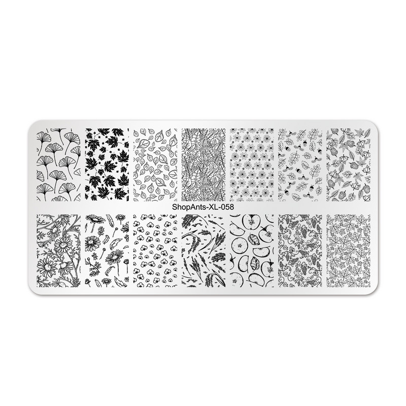 SHOPANTS Nagu māksla Apzīmogošanas plāksne Kļavas lapas Rudens tēma Nerūsējošais tērauds Fall Design Overprint Nagu zīmogu veidņu trafareti