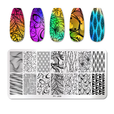 PICT YOU Nail Stamping Plates Line Nail Art Plate Pictures Stencil Stainless Steel Stamping Nail Template Nail Design Tools