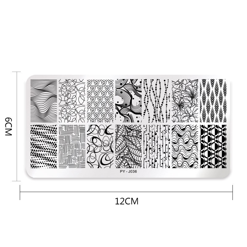 PICT YOU Plăci pentru ștanțare unghii Linie Placă pentru arta unghiilor Imagini Șablon șablon pentru ștanțare unghii din oțel inoxidabil Instrumente pentru designul unghiilor