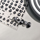 Kawaii Lucky Smile Black Coal Carbon Eye Naljepnica za nokte Japanska naljepnica za nokte Ljepilo Visokokvalitetni ukrasi za manikuru