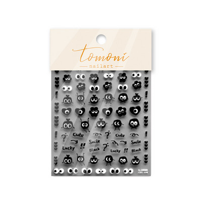 Kawaii Lucky Smile Black Coal Carbon Eye Naljepnica za nokte Japanska naljepnica za nokte Ljepilo Visokokvalitetni ukrasi za manikuru