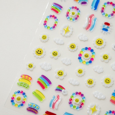 Kawaii Lucky Smile Black Coal Carbon Eye Naljepnica za nokte Japanska naljepnica za nokte Ljepilo Visokokvalitetni ukrasi za manikuru