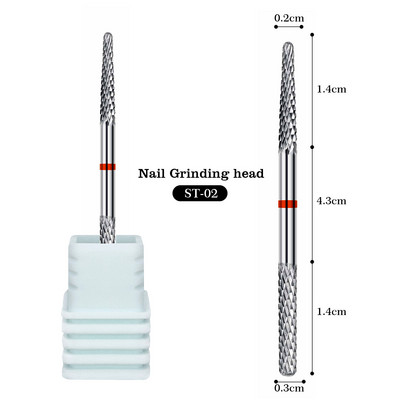 Divgalvu sakausējuma nagu urbji Volframa tērauda noņemšanai kutikulas nagu lakas galviņa elektriskās pulēšanas mašīnas piederumi