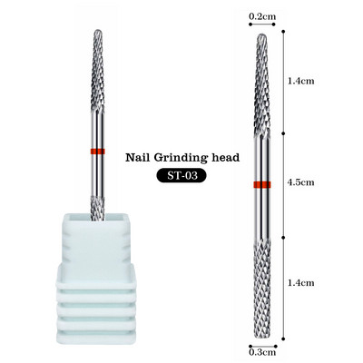 Divgalvu sakausējuma nagu urbji Volframa tērauda noņemšanai kutikulas nagu lakas galviņa elektriskās pulēšanas mašīnas piederumi