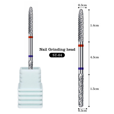 Divgalvu sakausējuma nagu urbji Volframa tērauda noņemšanai kutikulas nagu lakas galviņa elektriskās pulēšanas mašīnas piederumi