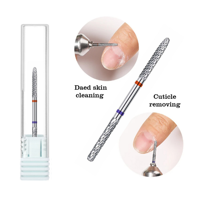 Divgalvu sakausējuma nagu urbji Volframa tērauda noņemšanai kutikulas nagu lakas galviņa elektriskās pulēšanas mašīnas piederumi