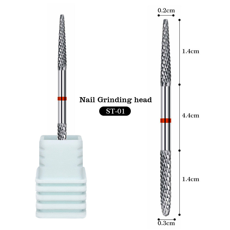 Divgalvu sakausējuma nagu urbji Volframa tērauda noņemšanai kutikulas nagu lakas galviņa elektriskās pulēšanas mašīnas piederumi