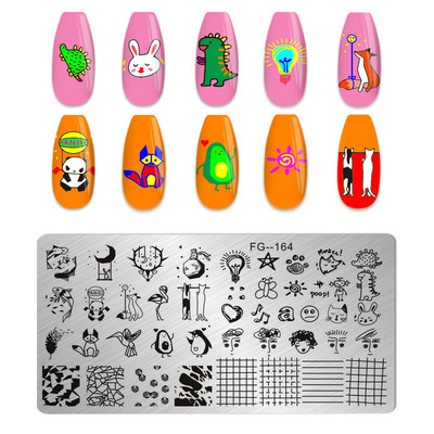 Jauki, viegli Lieldienu nagu mākslas štancēšanas veidne Ziedu olas Trušu zaķa dizains Manikīrs Nagu zīmoga plāksnes attēls DIY nagu instrumenti meitenes