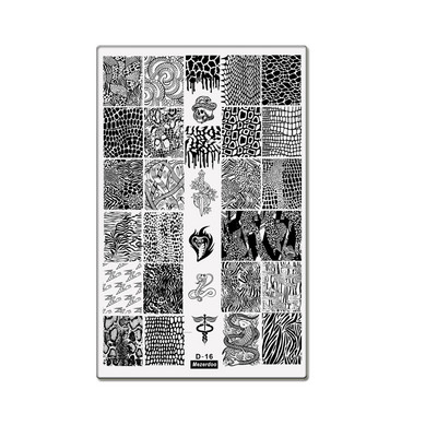 Nagu zīmogs čūska liela izmēra pilna pārklājuma nagu zīmogplāksnes 14,5*9,5 cm mežģīņu sirds Seksīga meitene panku stila manikīra nagu mākslas veidne