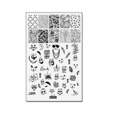 Nagu zīmogs čūska liela izmēra pilna pārklājuma nagu zīmogplāksnes 14,5*9,5 cm mežģīņu sirds Seksīga meitene panku stila manikīra nagu mākslas veidne