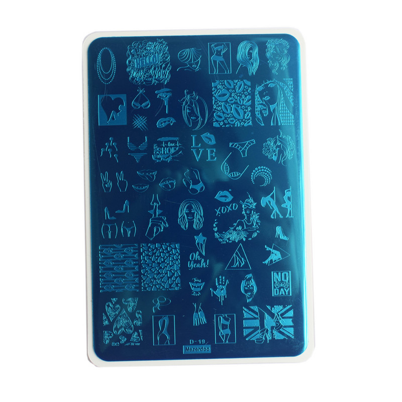 Nagu zīmogs čūska liela izmēra pilna pārklājuma nagu zīmogplāksnes 14,5*9,5 cm mežģīņu sirds Seksīga meitene panku stila manikīra nagu mākslas veidne