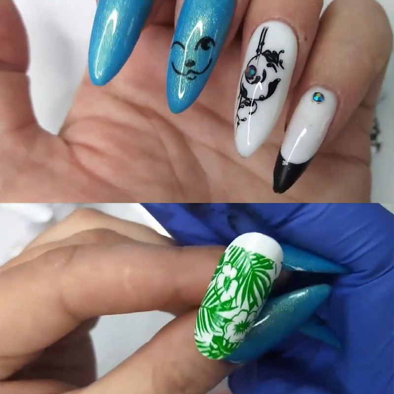 Nagu zīmogs čūska liela izmēra pilna pārklājuma nagu zīmogplāksnes 14,5*9,5 cm mežģīņu sirds Seksīga meitene panku stila manikīra nagu mākslas veidne