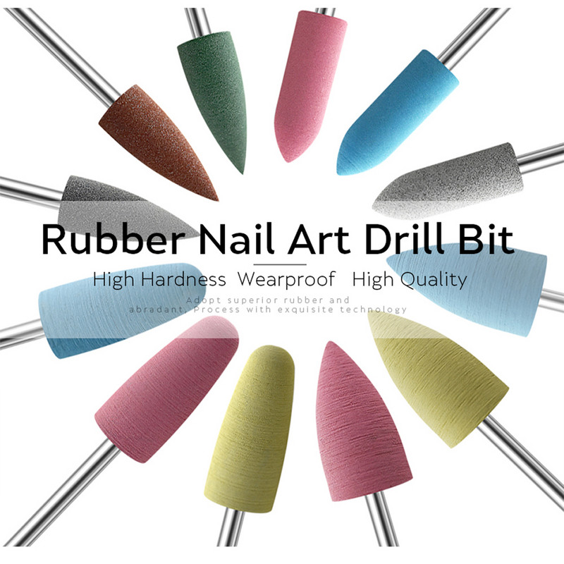 Gumijas nagu urbjmašīnas frēzes silikona pulēšanas bufera pulēšanas mašīnas dzirnaviņas kutikulas elektriskās nagu vīles pedikīrs manikīrs